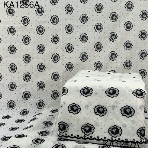 Chikankari Cotton Fabric-KA1257